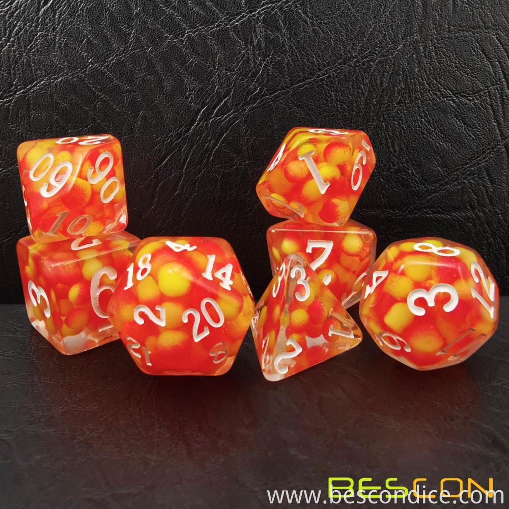 Firey Pearl Polyhedral Dice Set 4